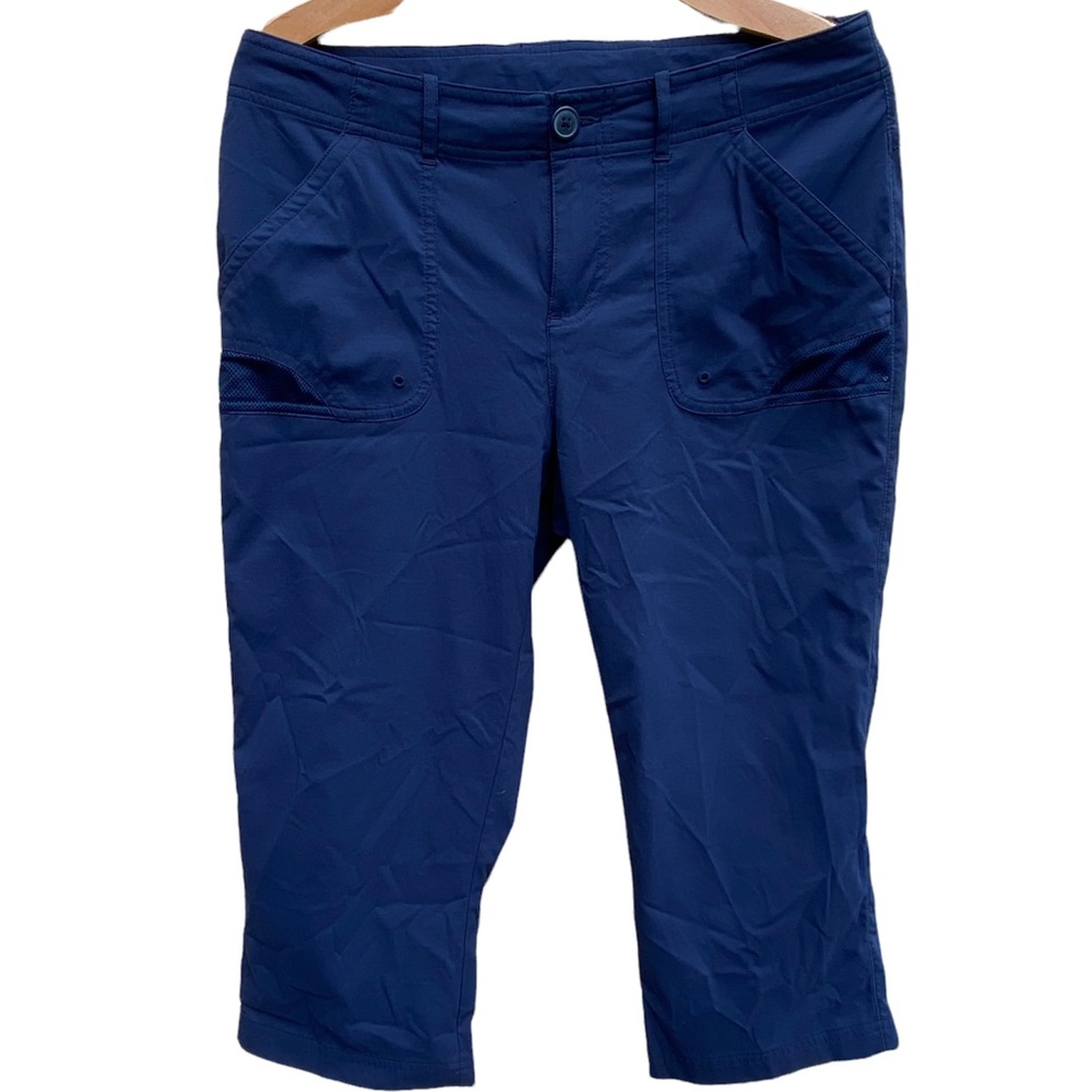 COLUMBIA PFG Performance Fishing Gear Navy Blue Capris Pants Size 8